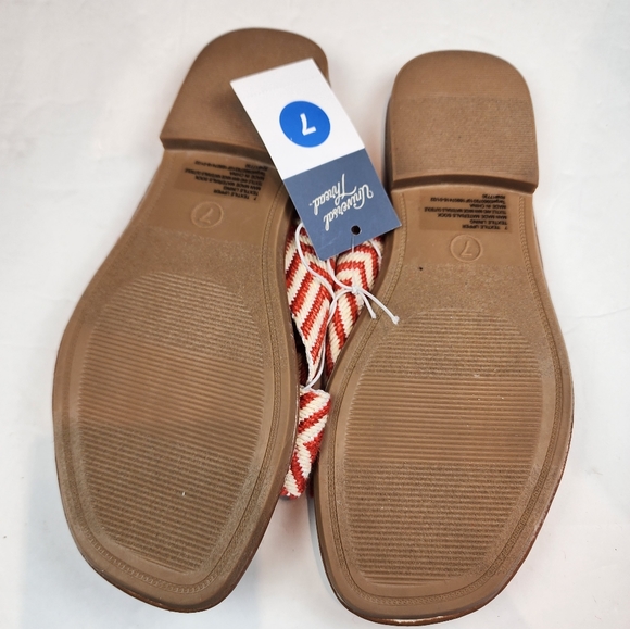 Universal Thread New Women's Red White Knotted Cotton Sandals Slipons Size 7 - Picture 7 of 7